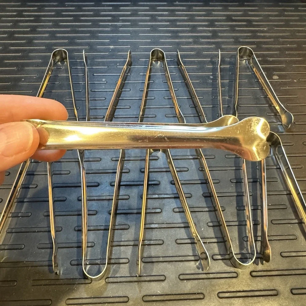 Mini Heart Shaped Serving Tongs Set of 11 Mini Sugar Tongs Silver Party Tongs